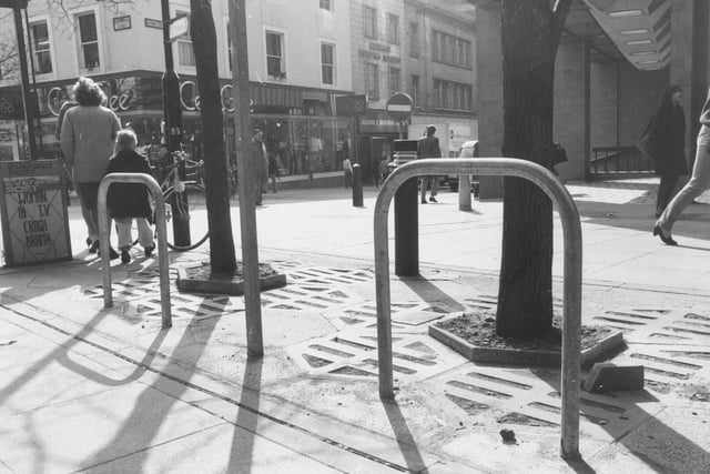 Cycle parking racks were installed near the Bond Sttreet Shopping Centre.