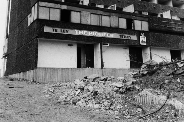The derelict Pioneer pub at Hunslet's Leek Street flats which was due to be demolished.