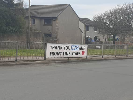 This sign was put up on the Pointer roundabout near the Royal Lancaster Infirmary.