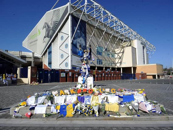 Flowers and tributes for Leeds United legend Norman Hunter. Picture by Simon Hulme.