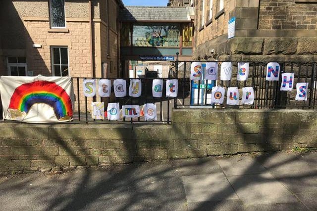 Dallas Road School key worker children made these signs during the Easter holidays when they were in school.