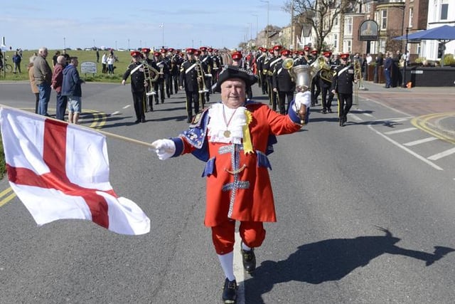 Town Crier Colin Ballard at St George's Festival parade in Lytham from 2016