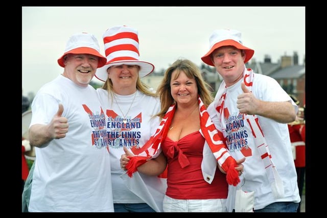 St Georges Day celebrations in Lytham from 2009
L-R Tony Baines, Liz Baines, Julie Casson and Dean Earnshaw.