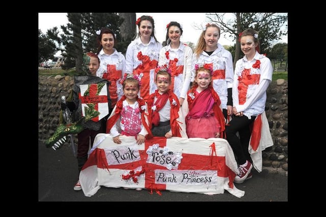 The St George's Day parade in Lytham from 2013
Members of Izzy Pink.