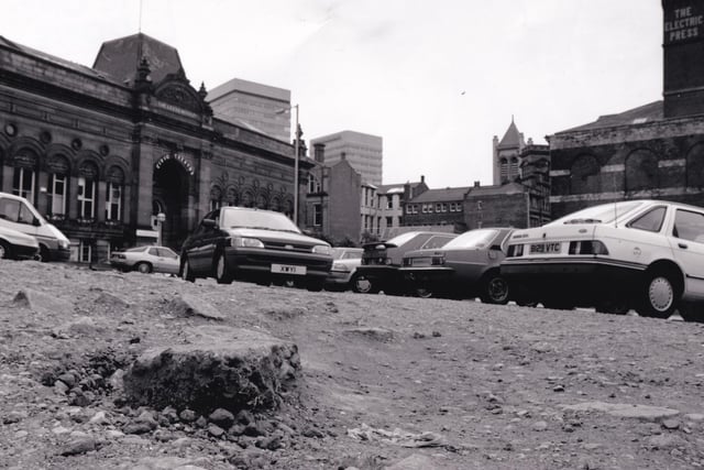 The Portland Street car park, near Leeds General Infirmary, was proving somewhat of a rocky road to motorists.