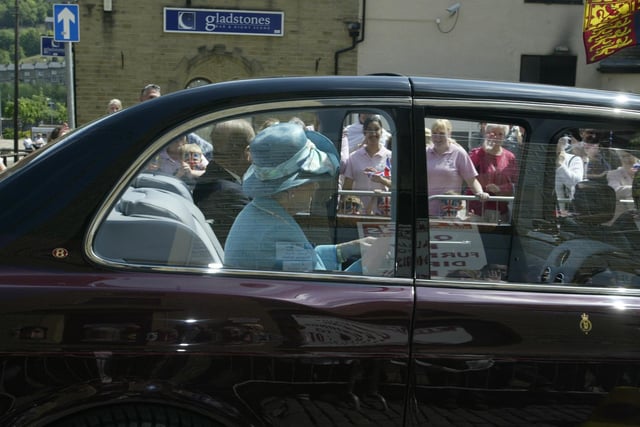 HRH the Queen and the Duke of Edinburgh prepare to leave the Piece Hall