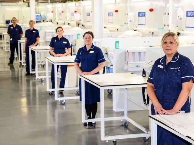 Staff at the Harrogate Nightingale Hospital on opening day.