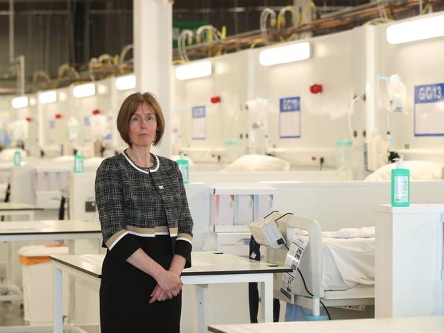 Chief Nurse Amanda Stanford at the NHS Nightingale Hospital Yorkshire and Humber in Harrogate, North Yorkshire.