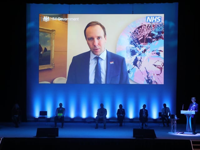 Matt Hancock speaking.