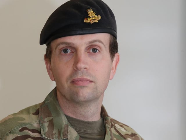 Major David Mortimer, military liaison officer, at the NHS Nightingale Hospital Yorkshire and Humber in Harrogate.