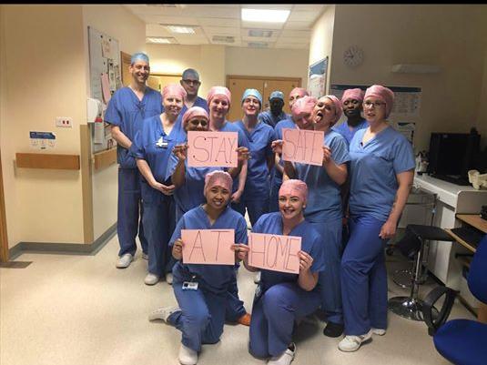 Lisa said: This is my daughter Meagan and her colleagues from Chapel Allerton hospital in Leeds, most of which are now working at the LGI in ICU. So proud of them all.