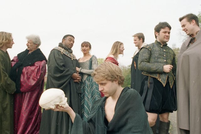 Real-life Dane Anthony Larson (centre) plays Hamlet, the Prince of Denmark in C'est Tous theatre company's production of the Shakespearean play
