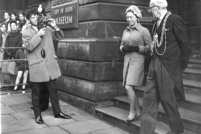 Princess Margaret visited Leeds. She is pictured with the Lord Mayor of Leeds Alderman. A. R. Bretherick.