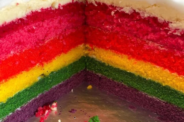 Tasha Hardy said: "First attempt of rainbow cake with the help of my two boys, four and one."