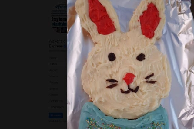 Angie Magee said: "Easter bunny cake with my 9 year old."