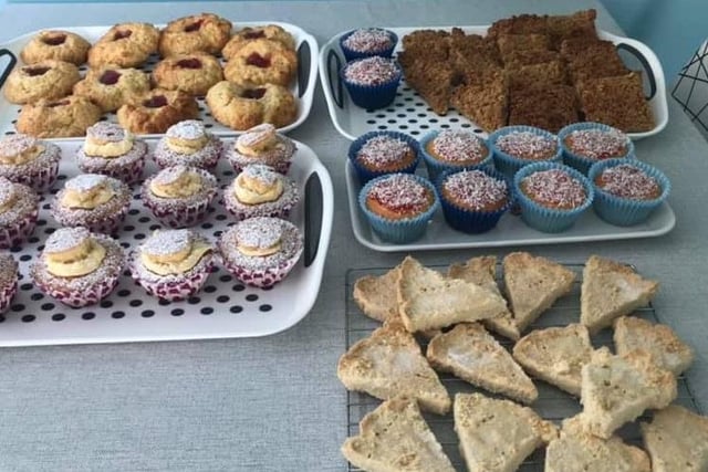 Carol Haigh spent the morning baking these delicious cakes.