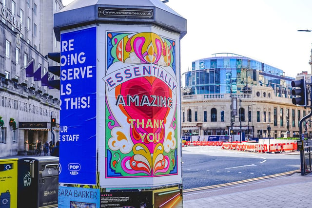 Leeds-based street art project led by Laura Wellington. Posters for the People aims to decorate homes, gardens, businesses and community spaces across the city with banners conveying thanks and positivity for NHS and key workers.