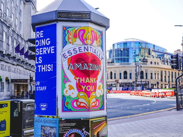 Leeds-based street art project led by Laura Wellington. Posters for the People aims to decorate homes, gardens, businesses and community spaces across the city with banners conveying thanks and positivity for NHS and key workers.