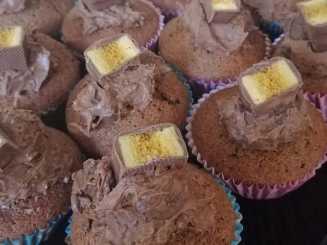 Samantha Bulman made these yummy looking Crunchie cupcakes with her daughters.