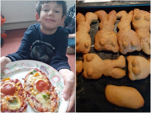 Mel Austyn Max Jones shared these photos of pizza and bunnies.