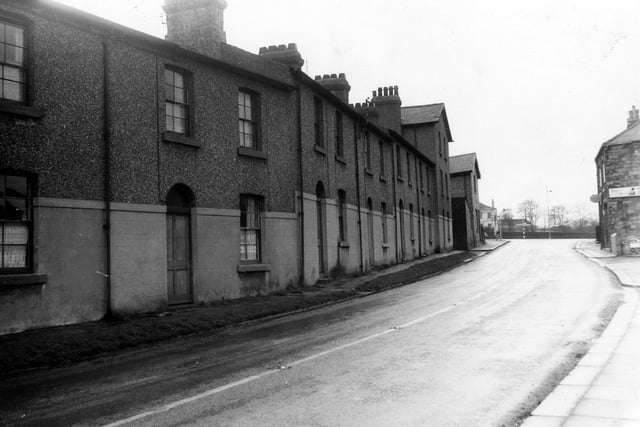 Terraced houses on Thorpe Lane View. This curving terrace of 25 houses, numbered 2-52 (even numbers) was one of the longest in the district.