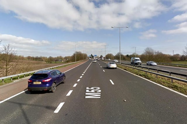 The M55 had 32 accidents causing casualties between 2014 and 2018