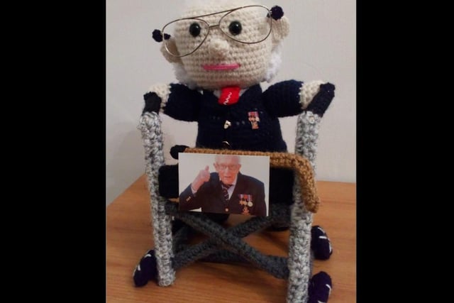 Carolyn has also knitted a Captain Tom.