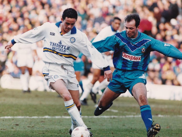 Gary Kelly in action against the Saints at Elland Road. He was one of the finds of the season after Howard Wilkinson switched the youngster from front man to right back.
