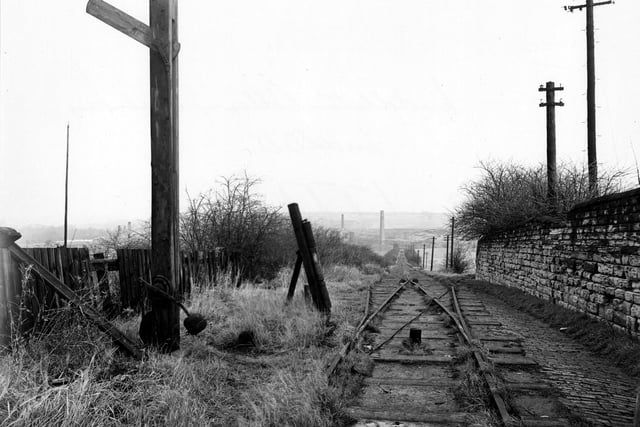 Middleton Colliery Railway, looking down the steep incline from Middleton Town Street to Broom Pit.