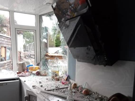 The kitchen of the home was destroyed in the blast