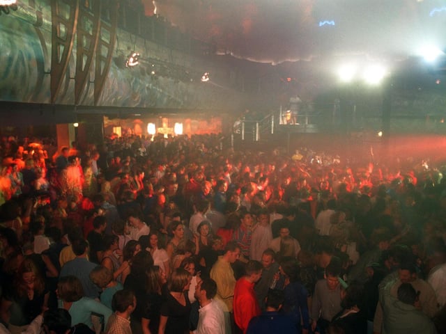 Clubbers packed out on the huge dancefloor