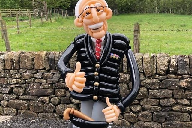 This incredible balloon tribute to 100-year-old Captain (now Colonel!) Tom Moore, who has raised more than 30 million for the NHS, can be found in Longridge