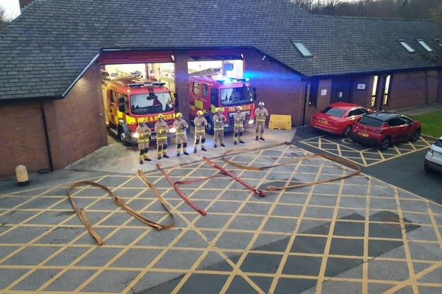 Lancashire firefighters clap in honour of the county's healthcare heroes after spelling out 'NHS' in hose! Brilliant.