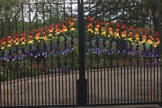 This rainbow salute to the NHS graces the gates of Calderbank House in Shady Lane, Clayton-le-Woods