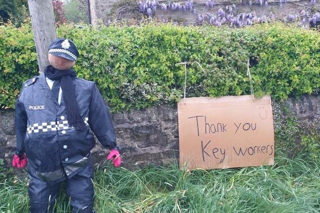 Officers on patrol in Ribchester spotted this wonderful scarecrow that members of the community had made in support of police as key workers