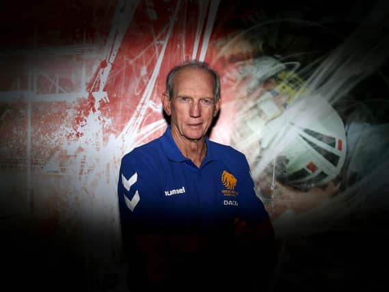 Head Coach Wayne Bennett poses during the Great Britain Rugby League Lions announcement at Totally Wicked Stadium on June 18, 2019 in St Helens, England. (Photo by Jan Kruger/Getty Images)