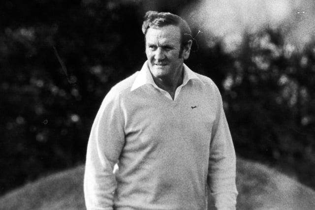 Don Revie, centre of the England manager storm at the time, relaxes during a game of golf at the Evening Post Leeds District Finals held at Cobble Hall.