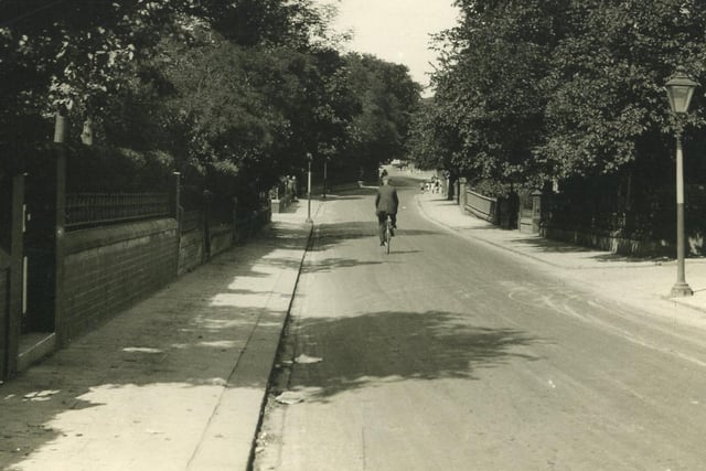 This cyclist has the road to himself as he heads down leafy Breck Road towards Skippool in 1926. To the right is the junction with Victoria Road and the cyclist is approaching Derby Road on the left.