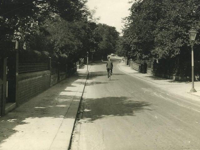 This cyclist has the road to himself as he heads down leafy Breck Road towards Skippool in 1926. To the right is the junction with Victoria Road and the cyclist is approaching Derby Road on the left.