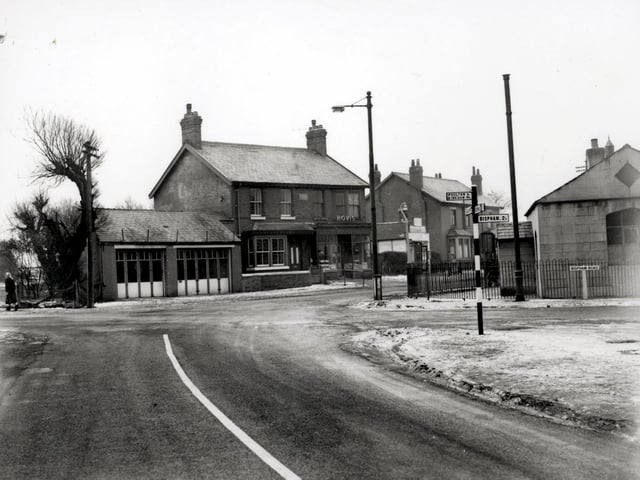 In this view of Carleton crossroads in the 1950s, Carleton Church of England School can be seen on the right. A school in Carleton was first mentioned in the will of Elizabeth Wilson in 1680.