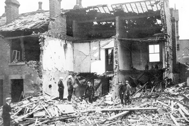 The city's only real experience of the Luftwaffe had come in August 1940 when three people were killed by bombs which fell on Whitehall Road, pictured.