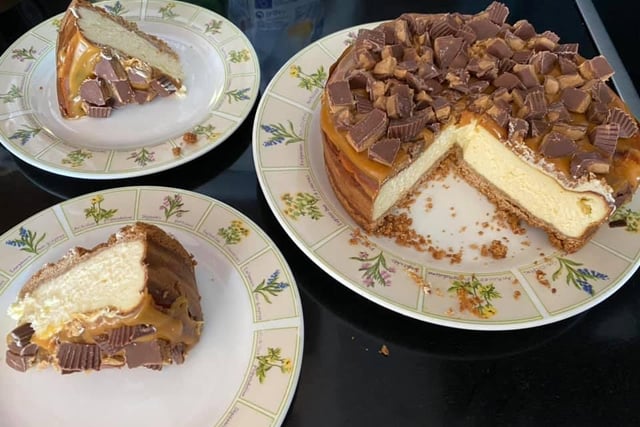 James Lauchlan McCloy said: "Baked cheese cake with Reeses and salted caramel top."