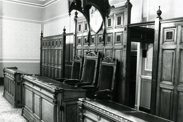 The Mayor's Chair for the Old Brighouse Town Council at Brighouse Town Hall, taken in 1982.