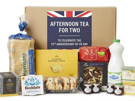 Morrisons has launched an afternoon tea delivery for the 75th anniversary of VE Day. The box includes scones, cakes, champagne truffles, clotted cream, jam and ingredients for sandwiches and tea. Order at morrisons.com/food-boxes