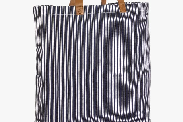 John Lewis & Partners stripe cotton canvas shopper bag, 45 online at John Lewis.