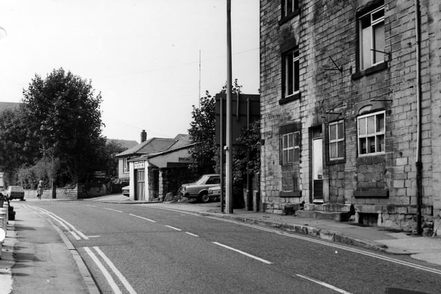 Morley High Street. Further along is Alamo Garage at Quarry Mill can be seen in the background on the left.
