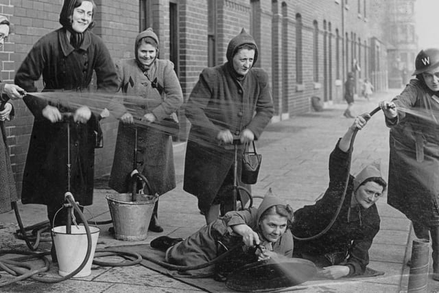 Fleetwoods first all-women fire party in action in Pharos Street, Fleetwood