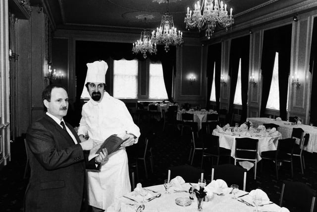 Manager David Nicholas and chef Graham Wells in the ballroom at the Wellesley Hotel in Leeds city centre.