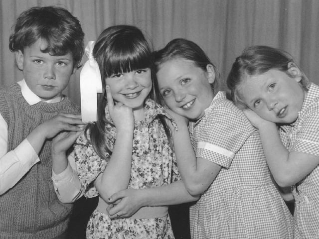 James Stubbs, Jordanne Mason, and Nicola and Rebecca Houghton perform 'The Onion' at a Filey Amateur Variety Association concert.