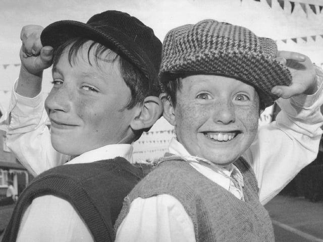 Pete McKenzie, left, and Lee Calden looking the part at a street party for the children of Ash Road and Grove Road in Filey.